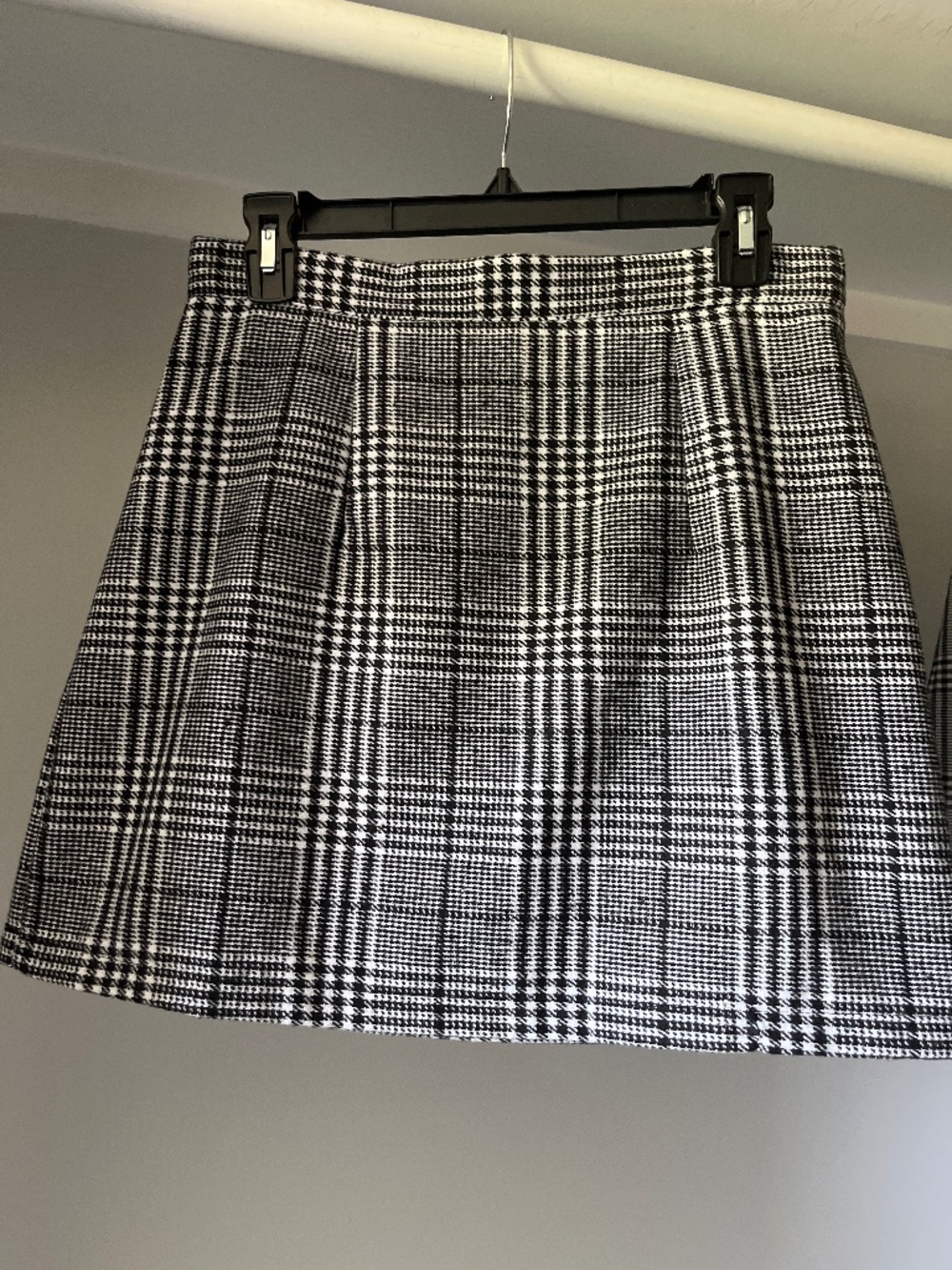 Black & white checkered skirt